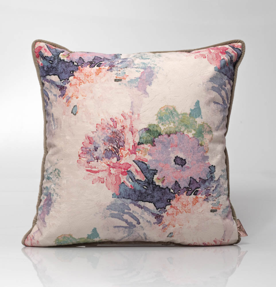 Beardwood Grey and Coral Cushion image 0