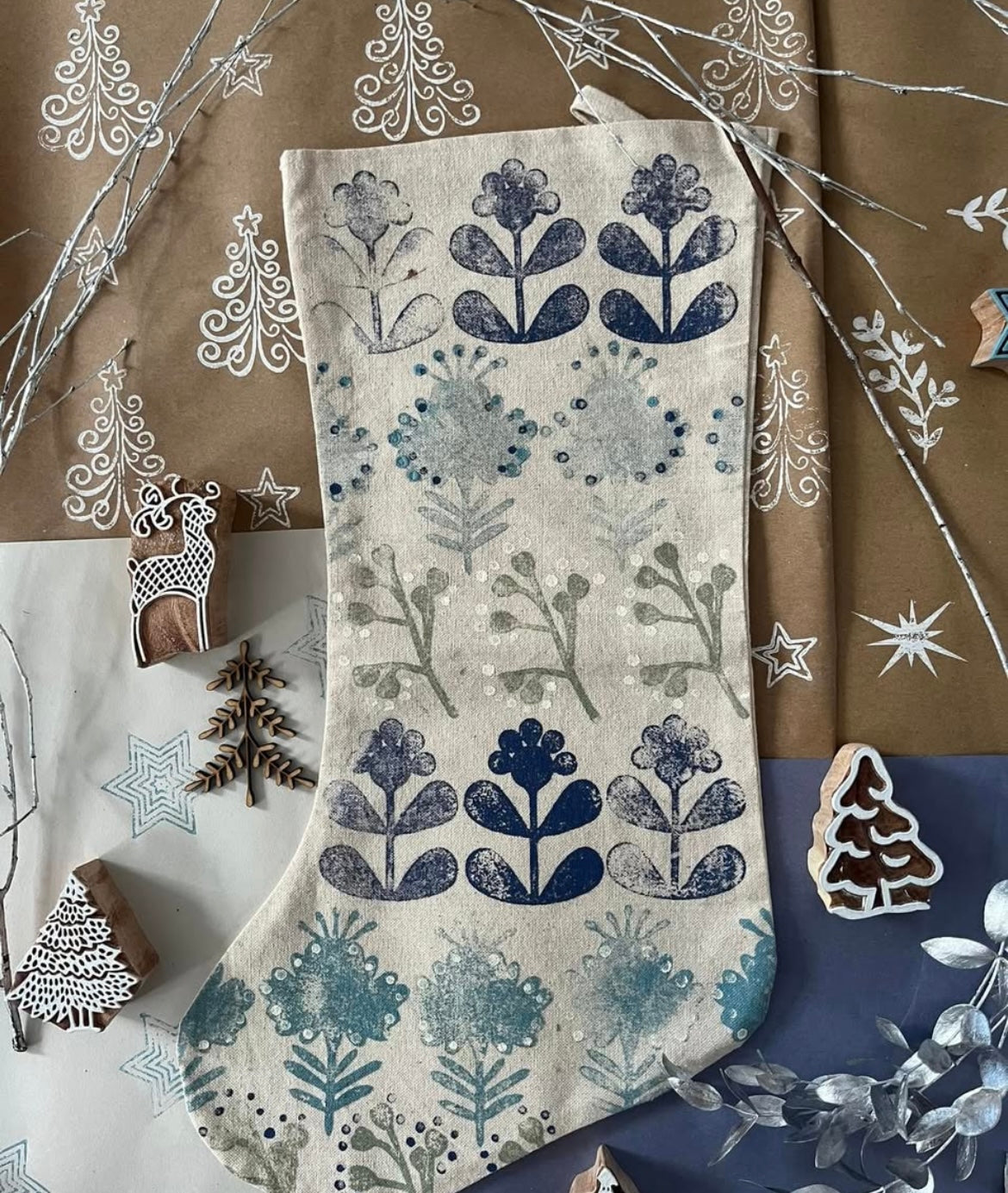Christmas Block Printing Workshop at Holden Clough Nursery, Bolton by Bowland, Lancashire BB7 4PF on November 2nd.