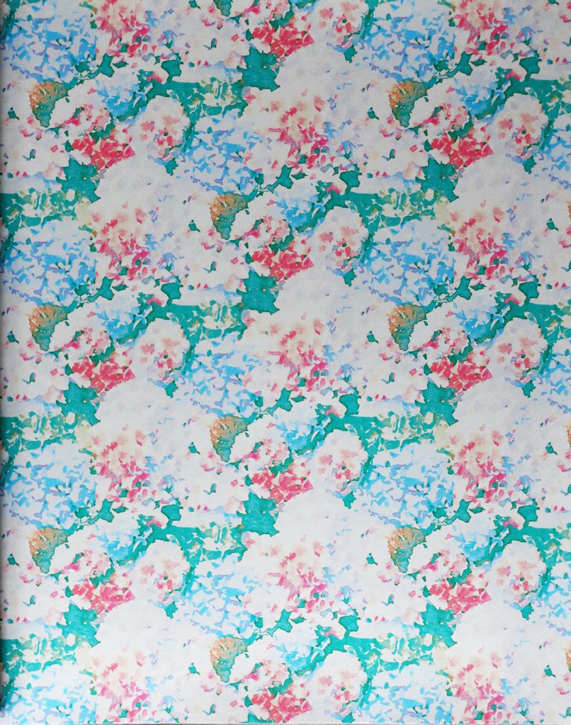 WILWORTH - Pink, green small hydrangea on silver - AIRE