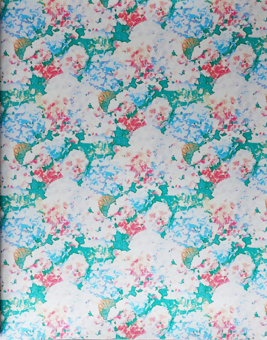 WILWORTH - Pink, green small hydrangea on silver - AIRE
