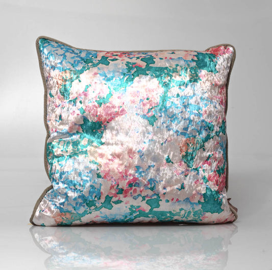 Wilworth Emerald and Dusky Pink Cushion image 0